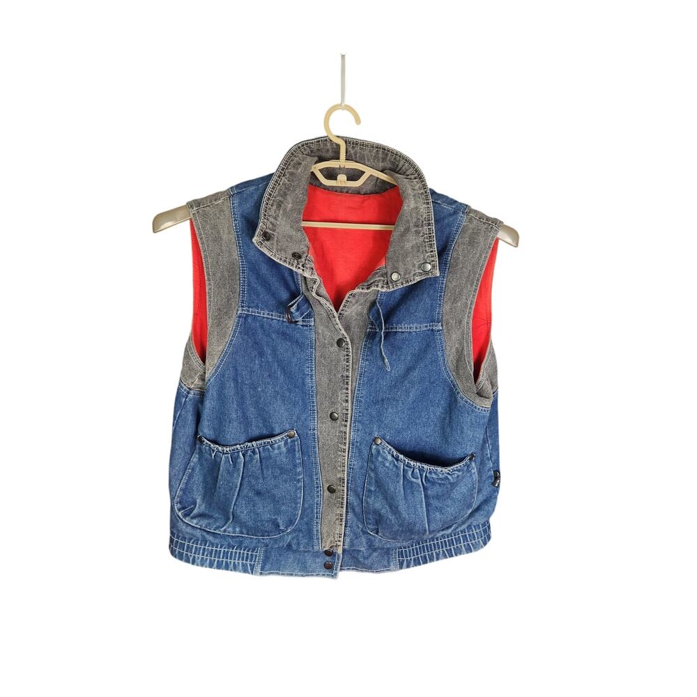 Vintage 90s Izzi Denim Reversible vest women's large